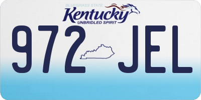KY license plate 972JEL