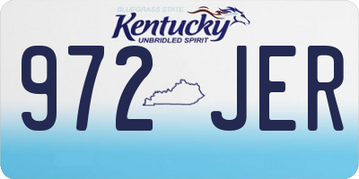 KY license plate 972JER