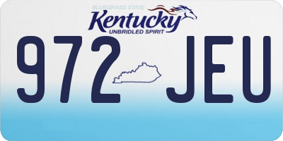 KY license plate 972JEU