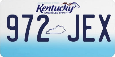 KY license plate 972JEX