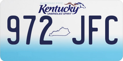 KY license plate 972JFC