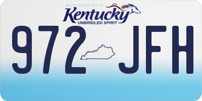 KY license plate 972JFH