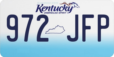 KY license plate 972JFP
