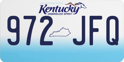 KY license plate 972JFQ