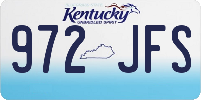 KY license plate 972JFS