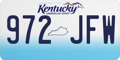KY license plate 972JFW