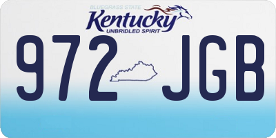 KY license plate 972JGB