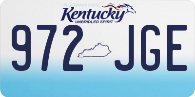 KY license plate 972JGE