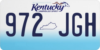 KY license plate 972JGH