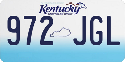 KY license plate 972JGL
