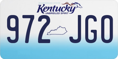 KY license plate 972JGO