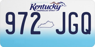 KY license plate 972JGQ