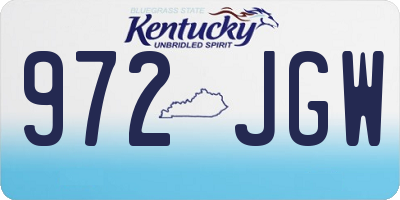 KY license plate 972JGW