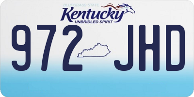 KY license plate 972JHD