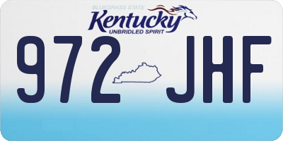 KY license plate 972JHF