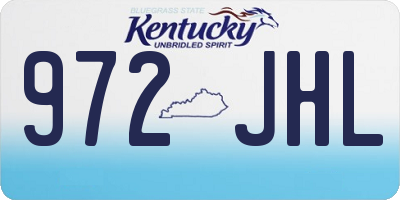 KY license plate 972JHL