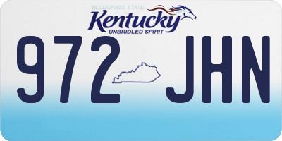 KY license plate 972JHN