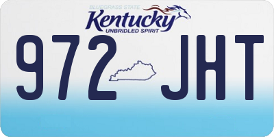 KY license plate 972JHT