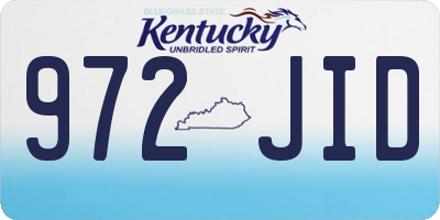KY license plate 972JID