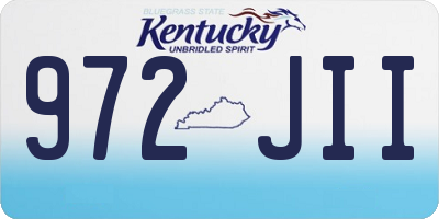 KY license plate 972JII