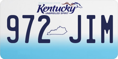 KY license plate 972JIM