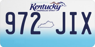KY license plate 972JIX