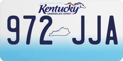 KY license plate 972JJA