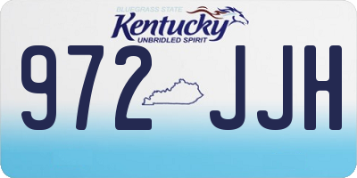 KY license plate 972JJH