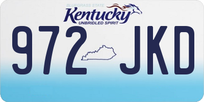 KY license plate 972JKD