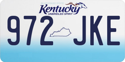 KY license plate 972JKE