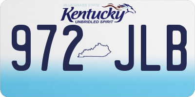 KY license plate 972JLB