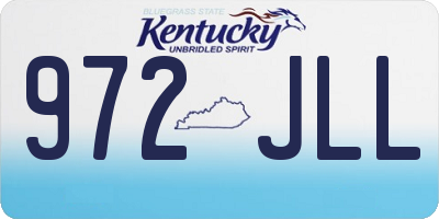 KY license plate 972JLL
