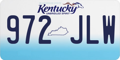 KY license plate 972JLW