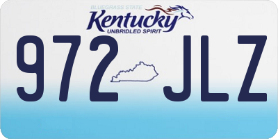 KY license plate 972JLZ