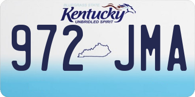 KY license plate 972JMA
