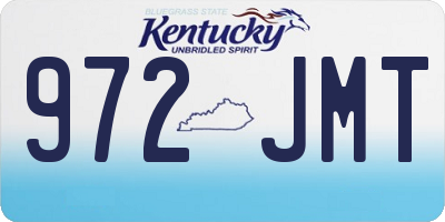 KY license plate 972JMT