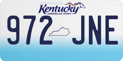 KY license plate 972JNE