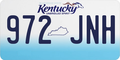 KY license plate 972JNH