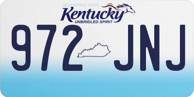 KY license plate 972JNJ
