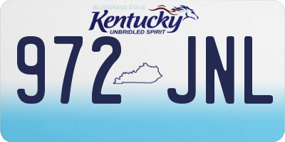 KY license plate 972JNL