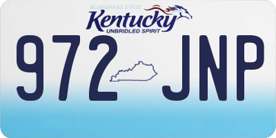 KY license plate 972JNP