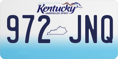 KY license plate 972JNQ