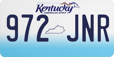KY license plate 972JNR