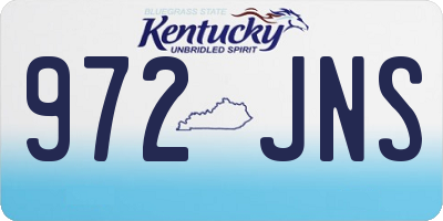 KY license plate 972JNS