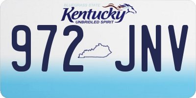 KY license plate 972JNV