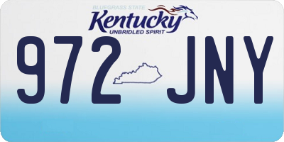 KY license plate 972JNY
