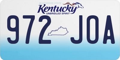 KY license plate 972JOA