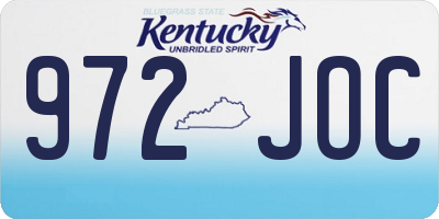 KY license plate 972JOC
