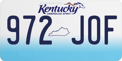 KY license plate 972JOF