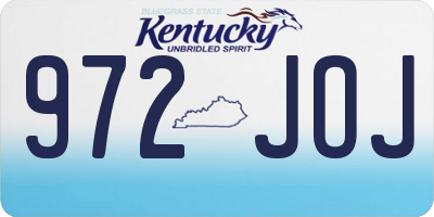KY license plate 972JOJ